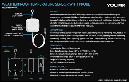 YoLink Weatherproof Fluid, Surface Extreme High/Low Temperature Sensor - Image 7