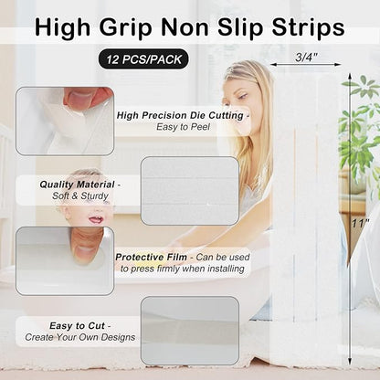 S&X Bathtub Non Slip Stickers, Gritty Textured Slip-Resistant Treads - Image 4