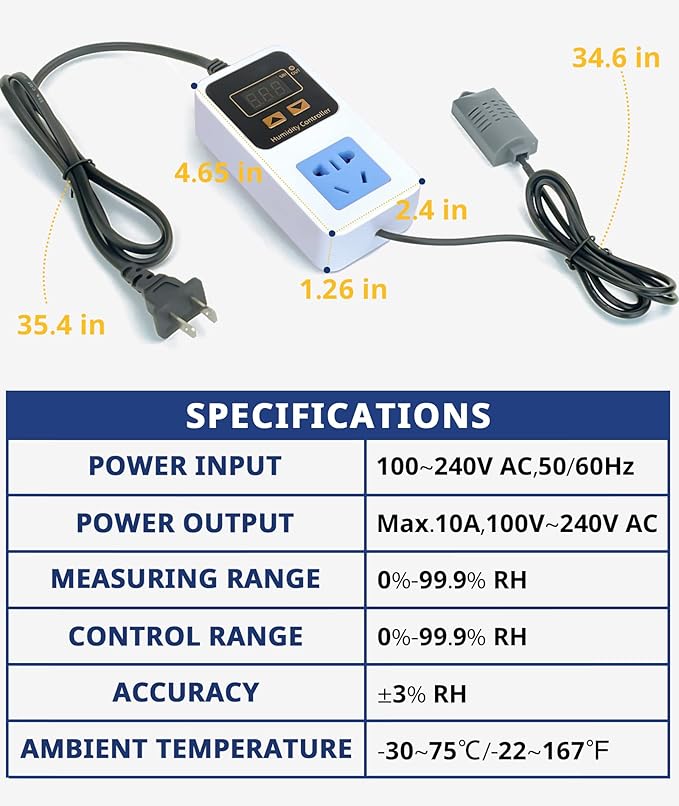 Reptile Humidity Controller, Keeps Reptile Foggers Running Only Within the - Image 6