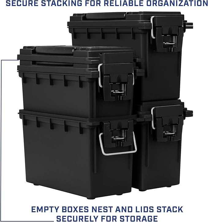 Sheffield 12629 Ammo Storage Box, Stackable .30 Cal Field Boxes, Water and Dust - Image 6