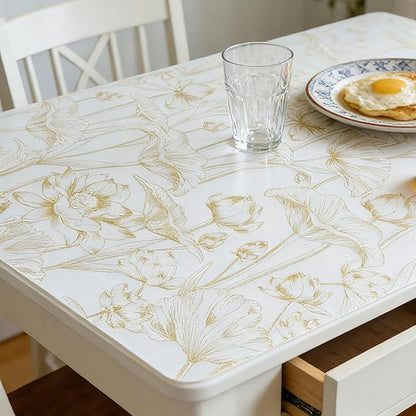 Shelf Liners Non Adhesive Light Base Gold Lotus Pattern - Image 8