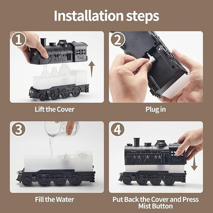 Humidifiers for Bedroom, Cool Quiet Steam Train Looking Mist Air Humidifier - Image 2