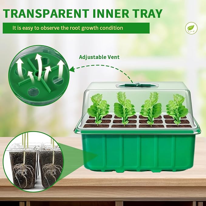 60-Cell Seed Starter Tray, 5 Pack – Cells Plant Grow Kit - Image 4