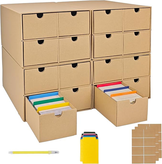4 Sets Trading Card Storage Boxes, Includes 16-750 CT Boxes & 64 Dividers by Unknown