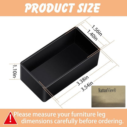8pcs Rubber 2x4 Wood Post End Cap Rectangle Furniture Leg Caps Black Chair - Image 2