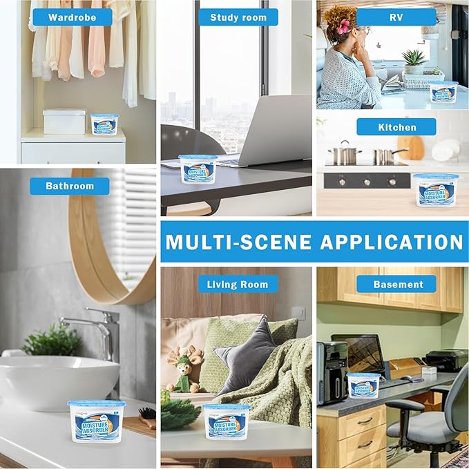 12-Pack Moisture Absorber, 9.8 oz, Traps Moisture & Humidity, Portable - Image 7