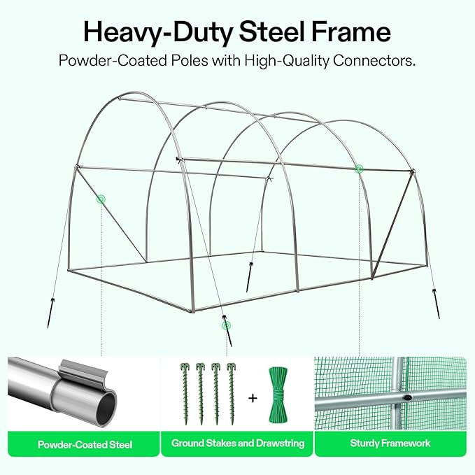 VIVOSUN 10x7x7 Ft. Large Walk in Greenhouse, Garden Plant Hot House - Image 3