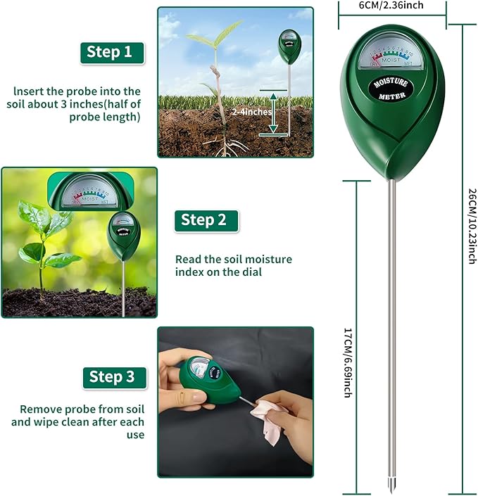 SZHLUX Moisture Meter Water Monitor Soil Hygrometer Sensor Care, Indoor & - Image 3