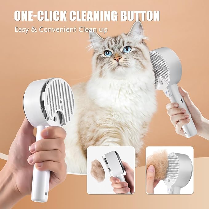 Cloud Care Cat Brush for Indoor Cat Steam Brush for Shedding Spritz Defur Comb - Image 5