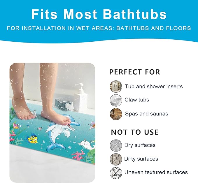 XIYUNTE Baby Bath Mat for Tub Non Slip Kids Bath Mat - Image 7