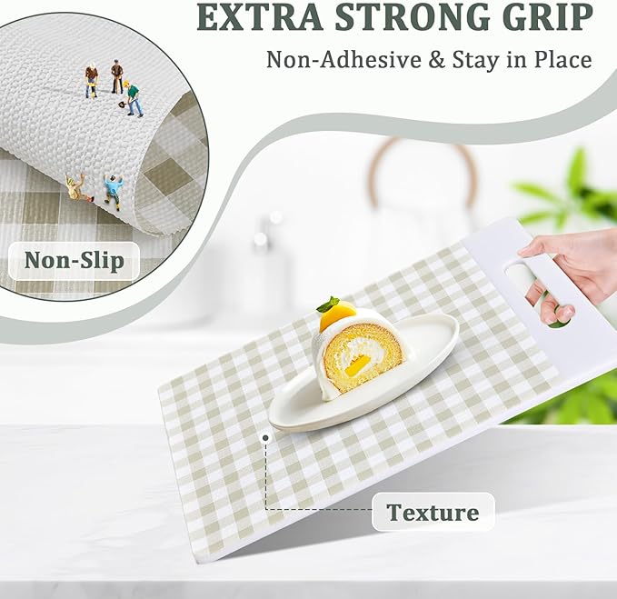 Shelf Liner for Kitchen Cabinets 12" x 240" Non-Adhesive Non-Slip Drawer Liners - Image 2