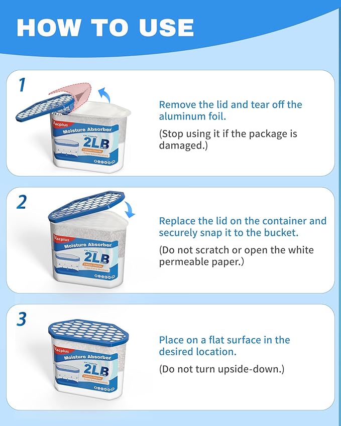 Vacplus Moisture Absorber Buckets – Large Capacity Dehumidifier and Humidity - Image 6