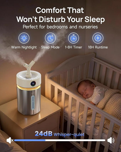 Feekaa Stainless Steel Humidifier, 4L/1Gal Cool Mist Humidifiers - Image 5