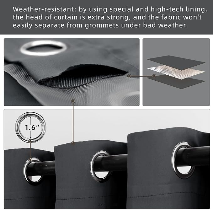Waterproof Outdoor Curtain W105 x L84 - Image 3