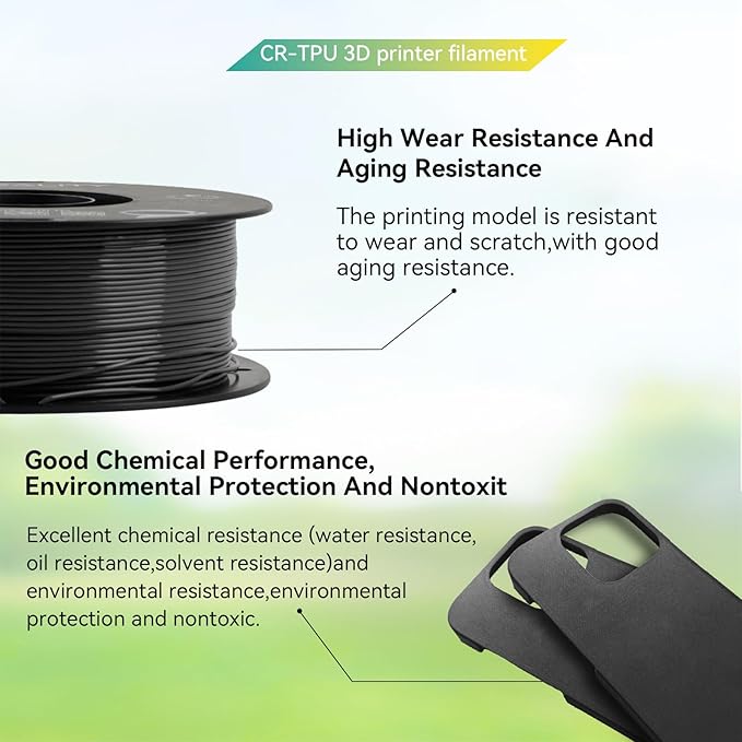 2025 Official Creality TPU Filament 1.75mm Black, Flexible 95A TPU 3D Printer - Image 3