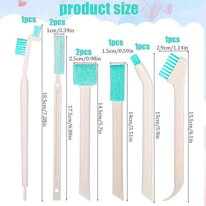 8 Pcs Small Cleaning Brushes for Tight Spaces - Image 2