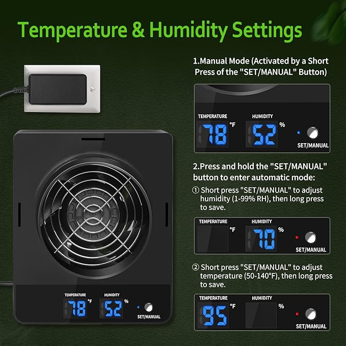 4-Inch Grow Tent Inline Duct Fan, Smart Temperature & Humidity Control - Image 4