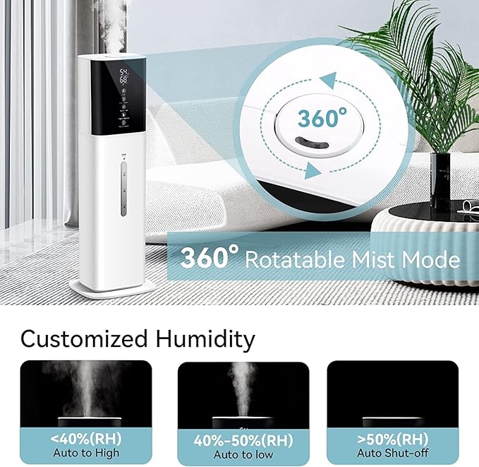 Humidifiers for Home, 8L Water Tank, Essential Oil Diffuser, Top Fill Humidifier - Image 6