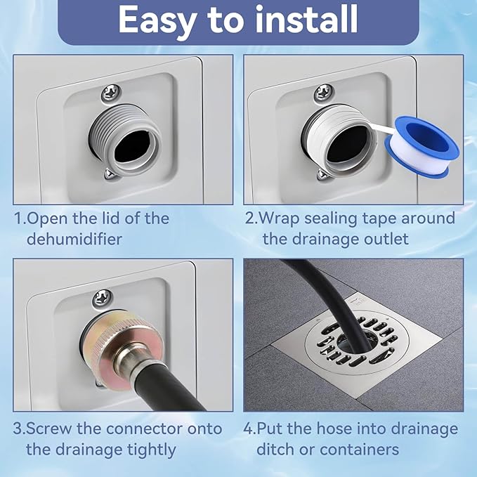 5 Feet Dehumidifier Drain Hose, 3/4 Inch FHT Connection, Brass Interface to - Image 4