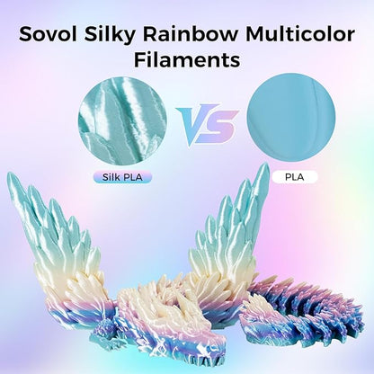 Sovol 3D Printer Silk Shiny Multicolored Gradient Fast Change Rainbow PLA 1kg - Image 2