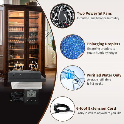 Briidea Electric Humidifiers for Cabinet, 30% RH~80% RH Humidity Setting Values - Image 5
