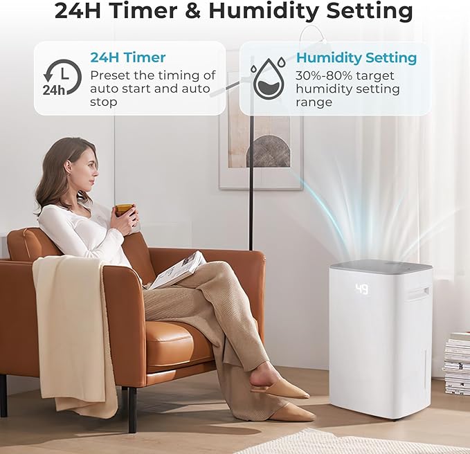 4500 Sq. Ft Dehumidifier for Basement, 52 Pint Garage Dehumidifier for Home - Image 6