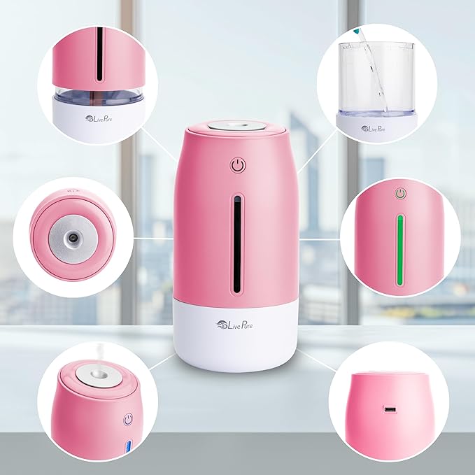 LivePure Cool Mist Humidifiers for Bedroom. Small Humidifier for Babies - Image 5