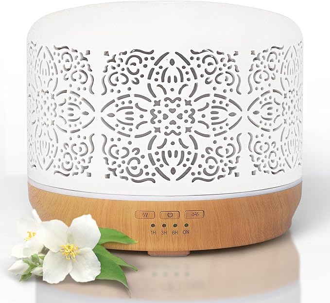 Earnest Living Essential Oil Diffuser White Ceramic Diffuser 500 ml Timers by EarnestLiving