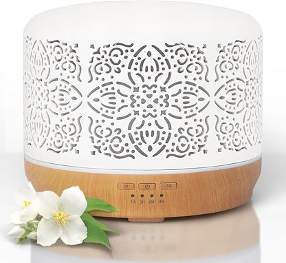 Earnest Living Essential Oil Diffuser White Ceramic Diffuser 500 ml Timers by EarnestLiving