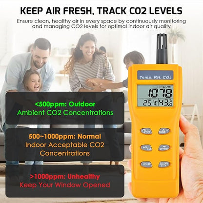 CO2 Meter Portable CO2 Detector Digital CO2 Monitor - Image 3