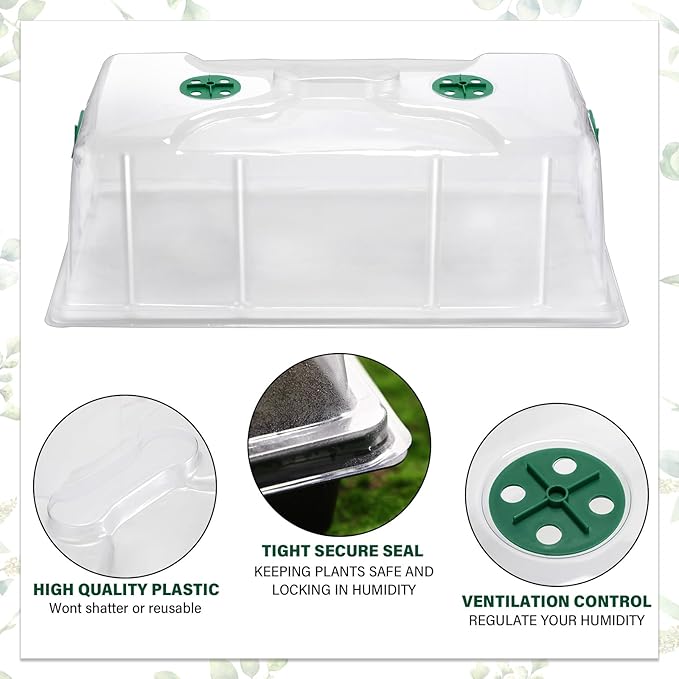 Foaincore 20 Packs 7'' Tall Humidity Vented Domes 1020 Flat Trays Cover Clear - Image 5