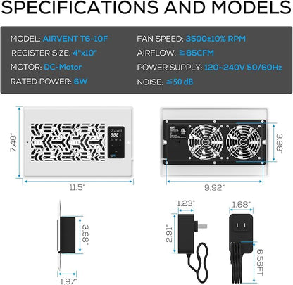 4"x10" Quiet Register Booster Fan - Image 4