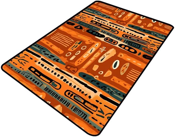 Pile Carpet - Abstract African Style Floral Printing Non-Slip Area Rugs Fade by Snarena