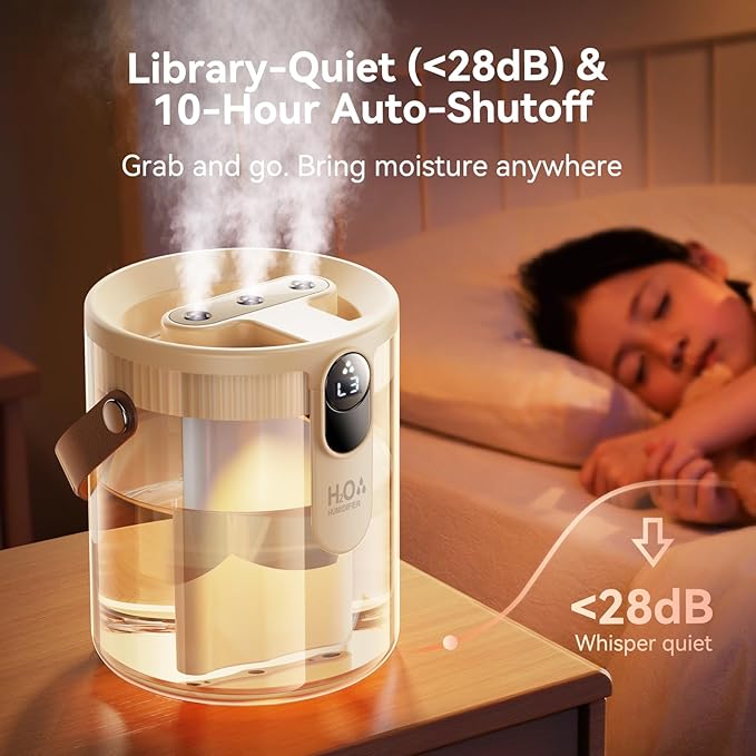Rechargeable Portable Top Fill Humidifier, Smart Humidifiers - Image 7