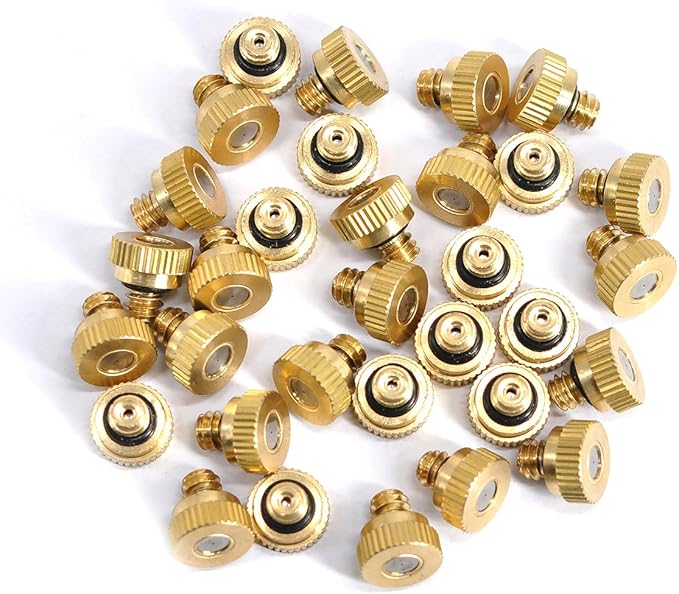32 Pack- Brass Misting Nozzles For Outdoor Cooling System, 0.012” Orifice 10/24 - Image 3