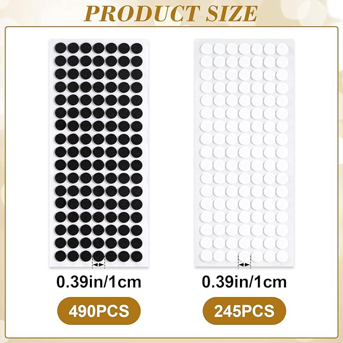735 Pcs Small Felt Furniture Pads, Self-Adhesive EVA Foam Dot Circles, Round - Image 2