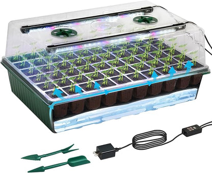 TONYFUL Seed Starter Tray with Grow Light, 60-Cell Seed Starter Kit with 4.07” by TONYFUL