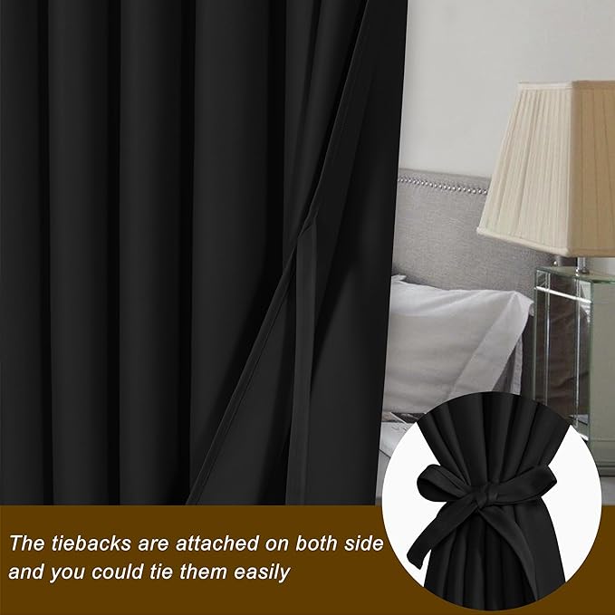 Hiasan Patio Sliding Door Blackout Curtains-10ft Wide x 8ft Tall, Grommet - Image 3