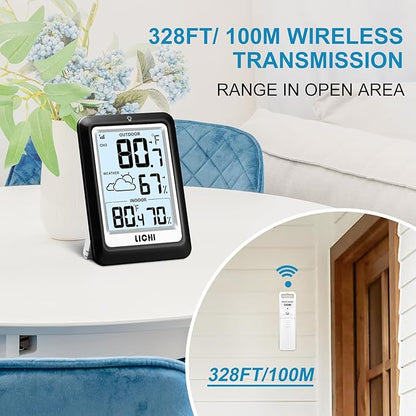 Indoor Outdoor Thermometer Wireless Weather Station, Internal External - Image 4