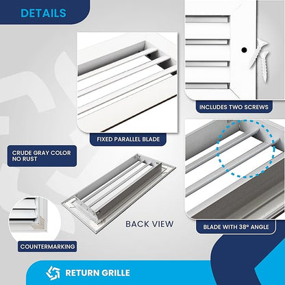 10x4 Inch Air Return Vent Cover Decorative – Premium Aluminum AC Vent Cover - Image 9