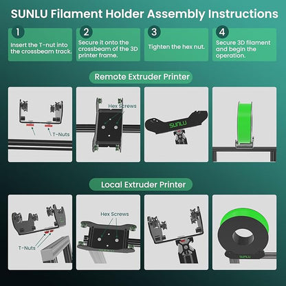 SUNLU 3D Printer Filament Holder, Precision Adjustable 3D Filament Mount Rack - Image 6