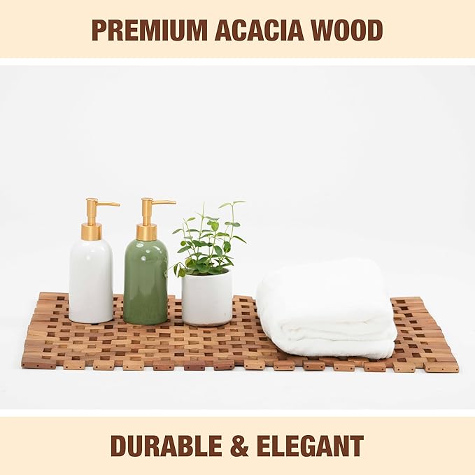 Acacia Wood Bath Mat - Image 10