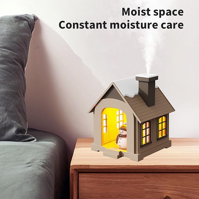 Christmas Village Houses Humidifier 500ml, Cute Snow House Cool Mist Humidifier - Image 4