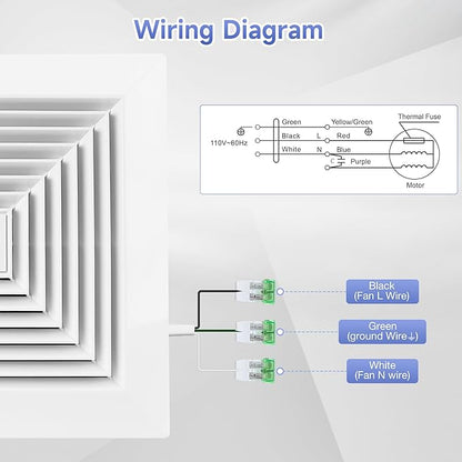 Bathroom Ceiling Exhaust Fan, Household Bath Vent Ventilation Fan - Image 5