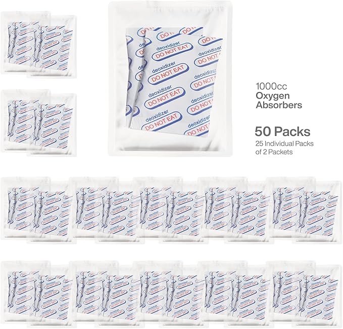 1000cc Oxygen Absorbers for Food Storage, Food Grade Oxygen Absorbers Packets - Image 2