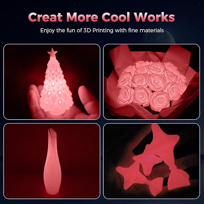 Creality 3D Luminous PLA Printer Filament, Halloween Decor, Glow in The Dark - Image 4