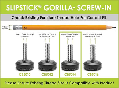 Slipstick Gorilla Outdoor Adjustable Furniture Levelers Weatherproof Screw in - Image 6