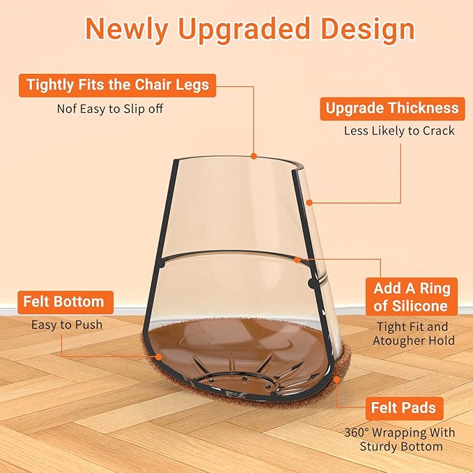 Chair Leg Floor Protectors Small 24Pcs, Silicone Chair Leg Protectors - Image 6