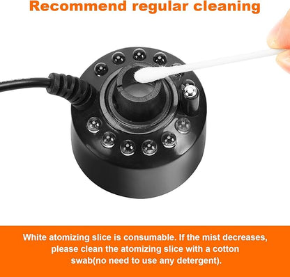 FITNATE Mist Maker, 12 LED Mister Fogger Water Fountain Pond Fog Machine - Image 6
