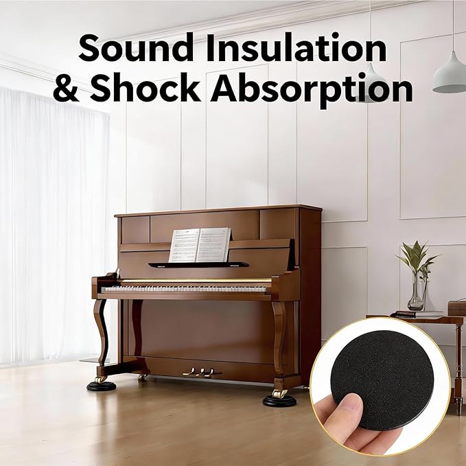 4 Pcs Solid Wood Upright Piano Caster Cups, Non-Slip & Anti-Noise - Image 4